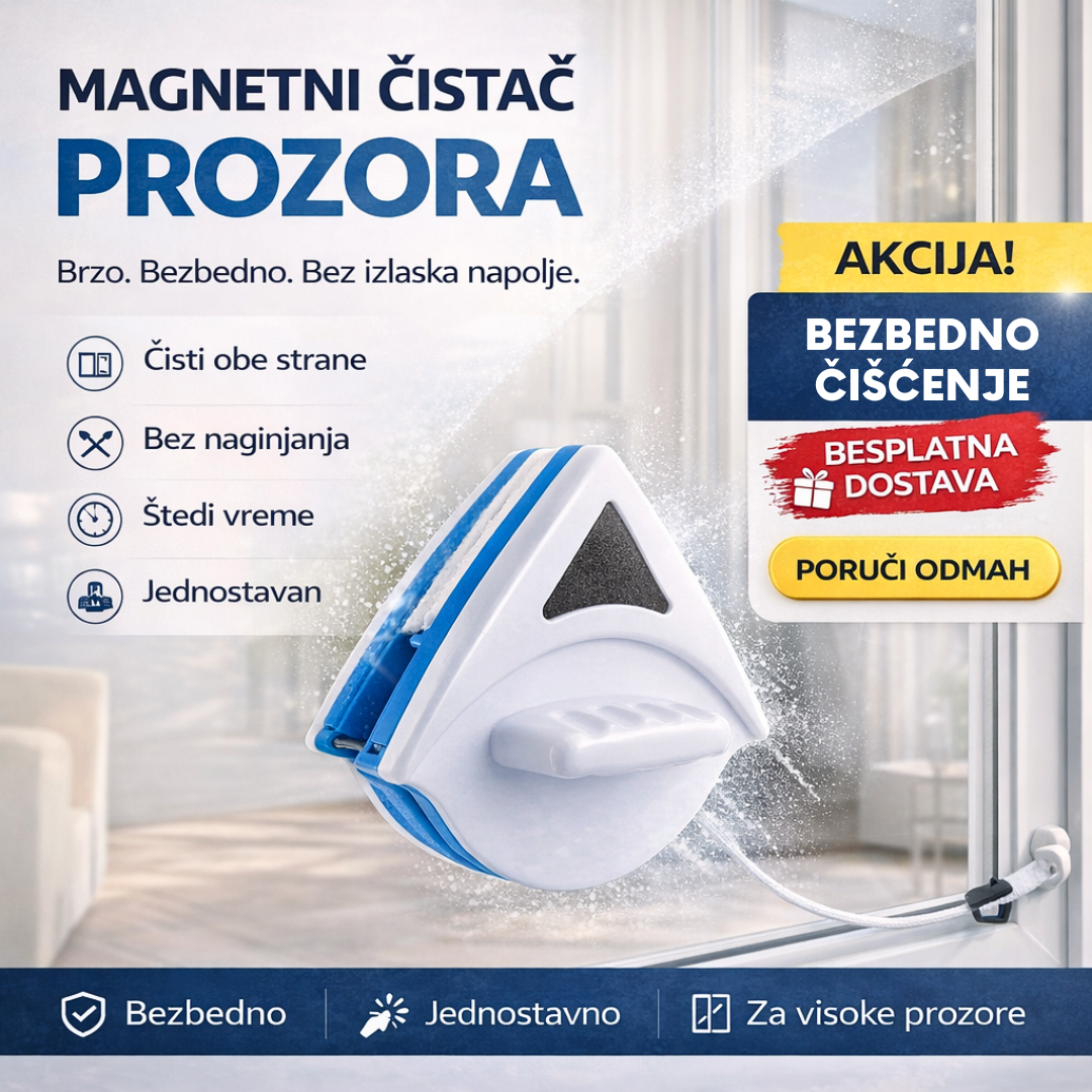 Magnetni čistač za OBE strane prozora JEDNIM potezom - MagnetSjaj + BESPLATNA DOSTAVA